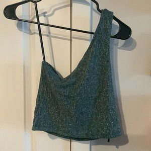 One shoulder cropped tank top